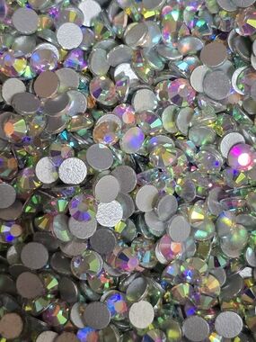 Glass Crystal Aurora AB Flatback Rhinestone